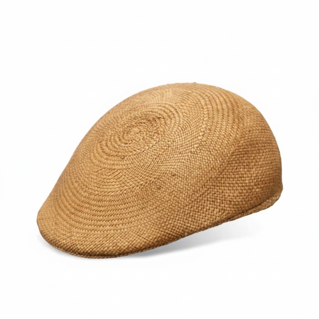 Beige flat cap for golf style