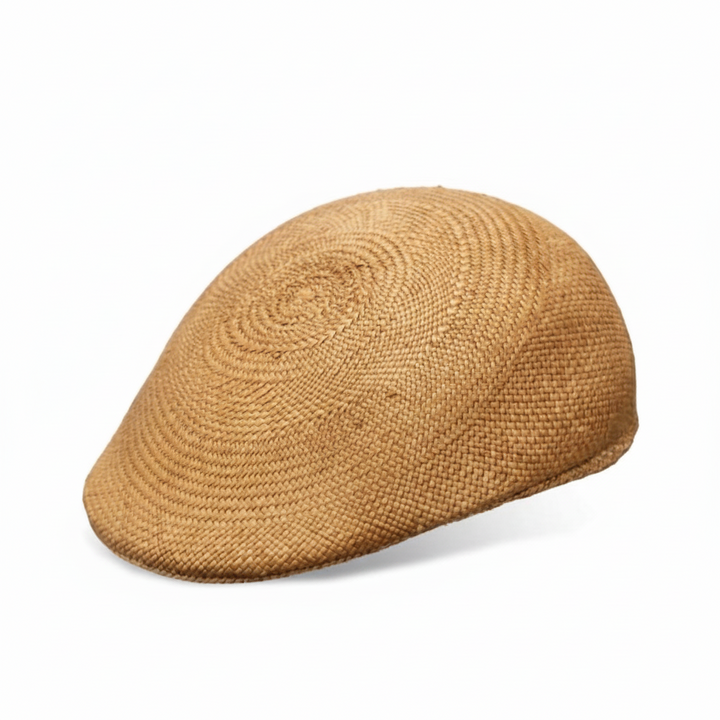 Beige flat cap for golf style