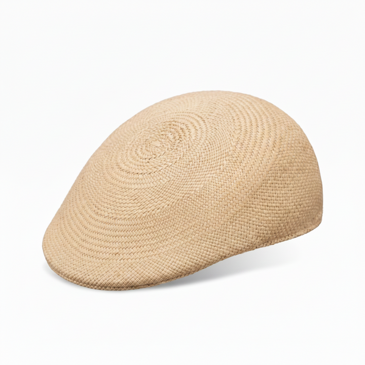 Beige flat cap for golf style